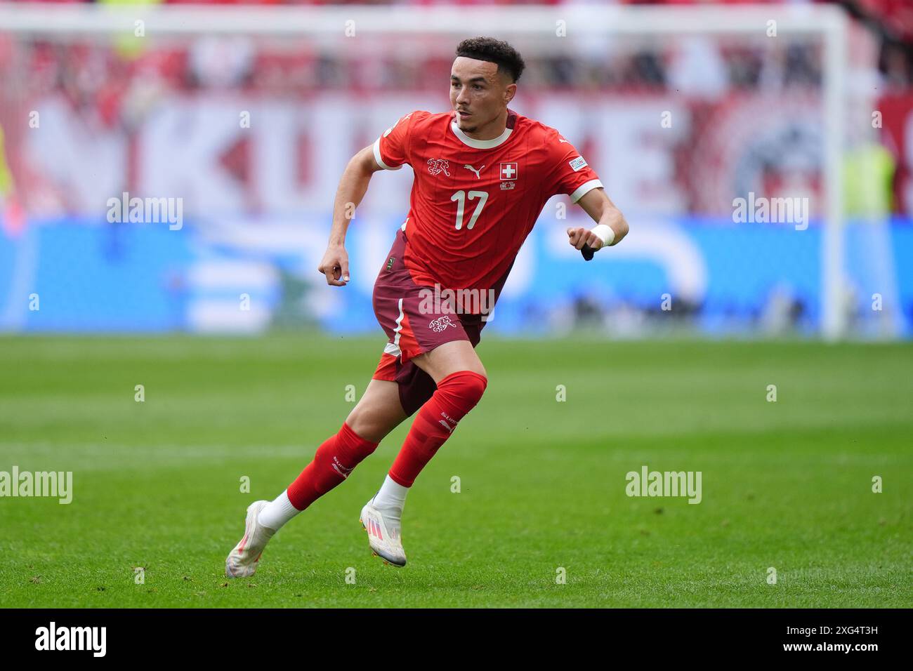 Der Schweizer Ruben Vargas bei der UEFA Euro 2024, dem Viertelfinalspiel in der Düsseldorfer Arena. Bilddatum: Samstag, 6. Juli 2024. Stockfoto