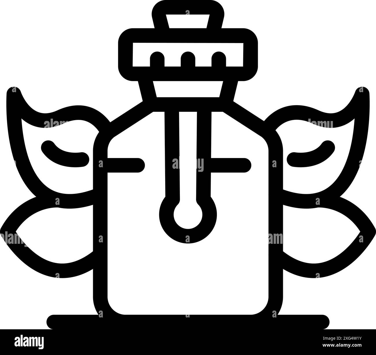 Dieses Symbol symbolisiert das Wachstum und die Ernährung von Pflanzen und repräsentiert das Konzept der Pflanzenpflege Stock Vektor