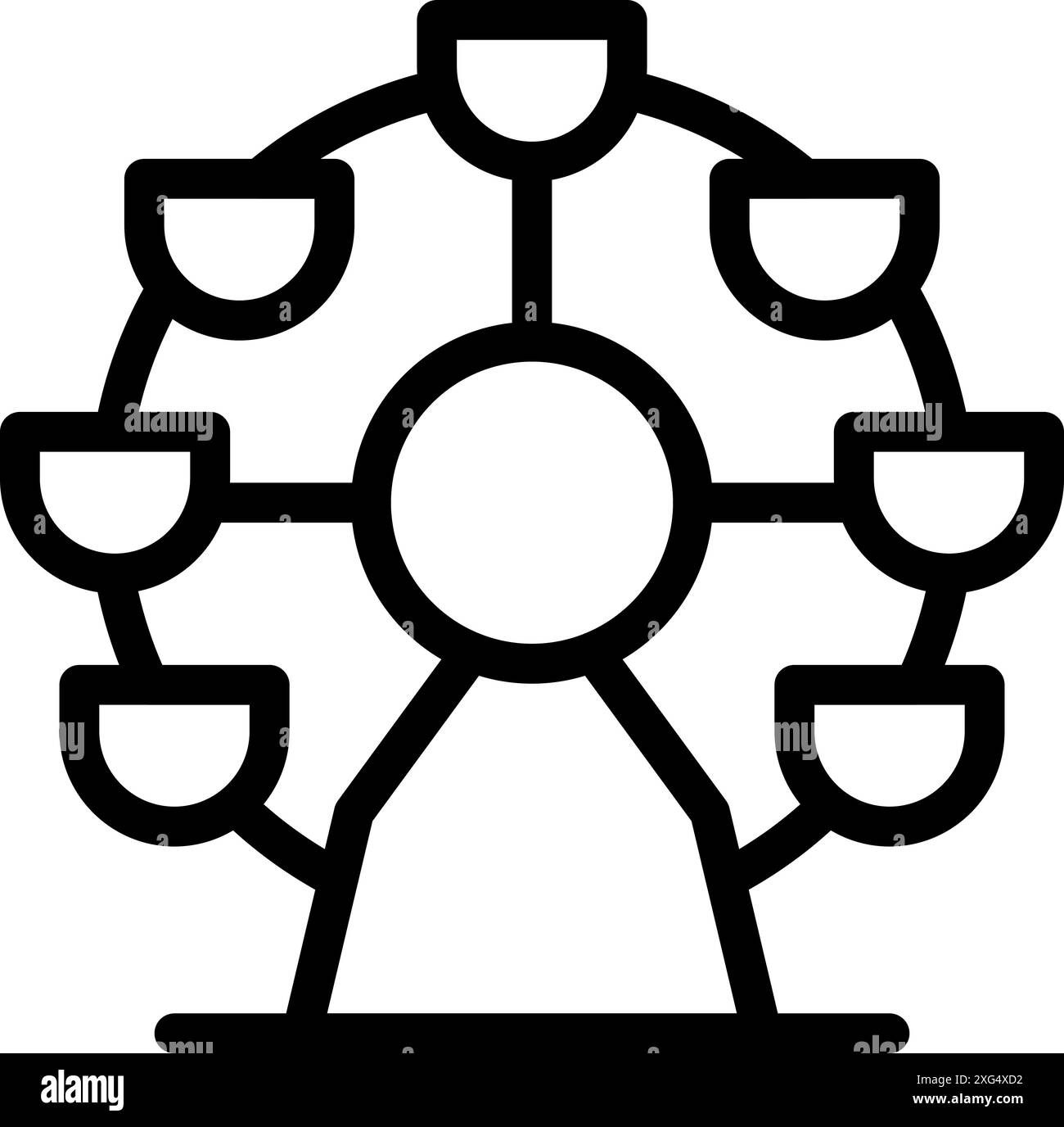 Riesenrad mit leeren Kabinen, die im Vergnügungspark auf Passagiere warten Stock Vektor