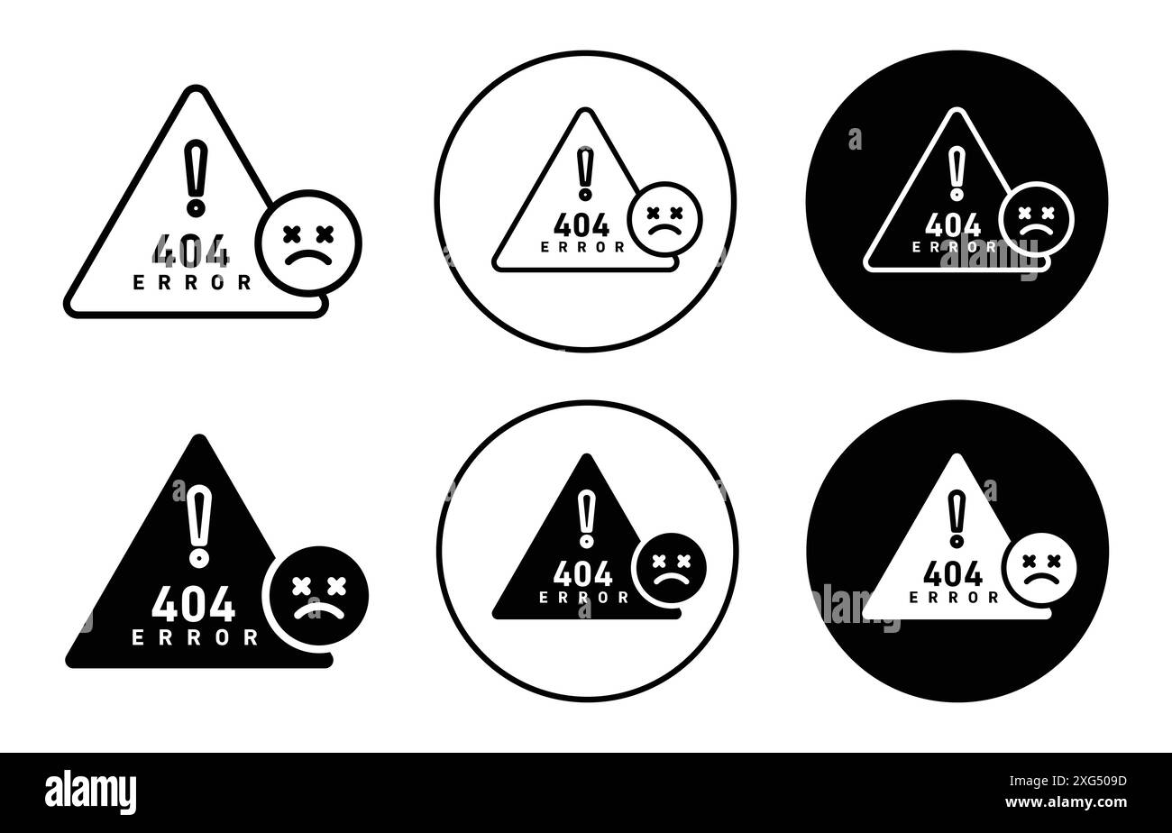 404 Fehler Icon Vector Logo Set Collection für Web App ui Stock Vektor