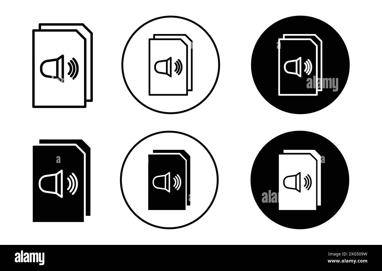 Sammlung von Symbolen für Audiodatei Vektor-Logo für Web-App-ui Stock Vektor