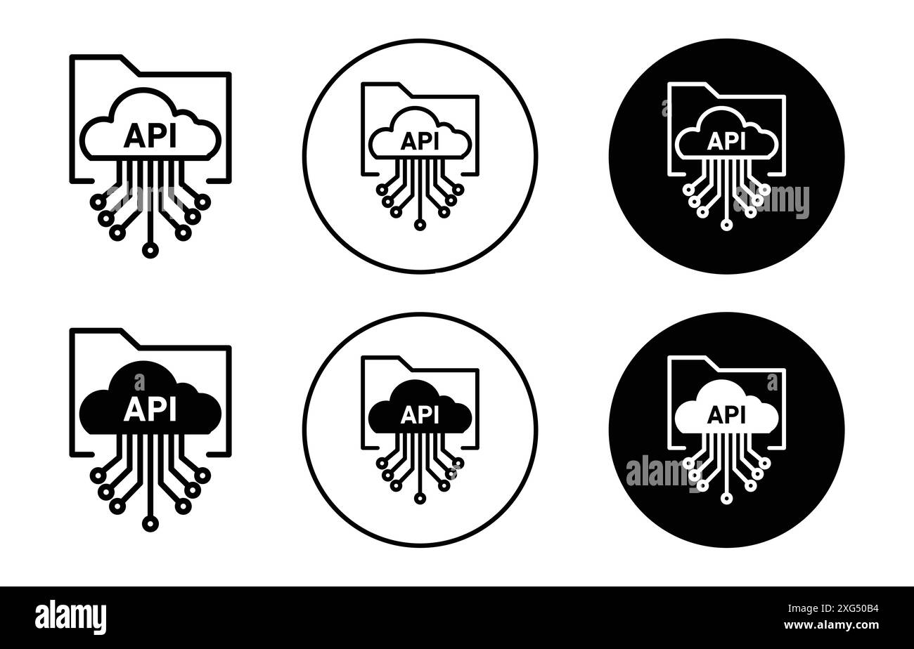 Sammlung von API-Symbolvektor-Logo für Web-App-ui Stock Vektor