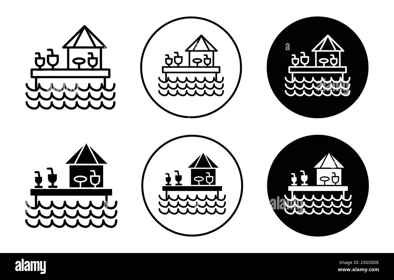 Aqua Bar mit Drinks Icon Vektor Logo Set Kollektion für Web App ui Stock Vektor