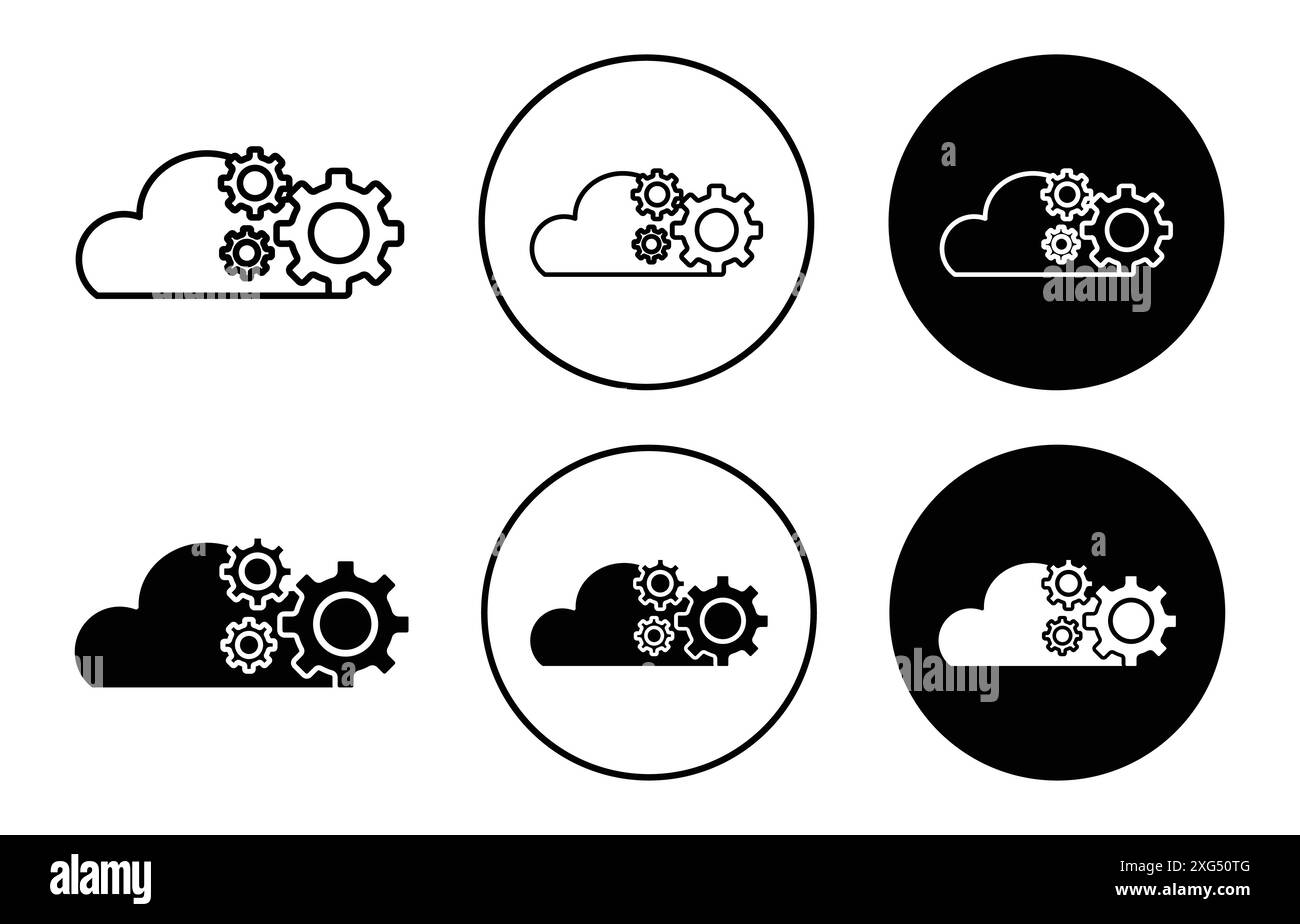 Sammlung von Symbolen für Cloud-Einstellungen Vektor-Logo für Web-App-ui Stock Vektor