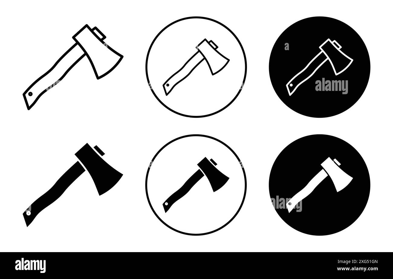 Sammlung von Hatchet-Symbol-Vektor-Logo für Web-App-ui Stock Vektor