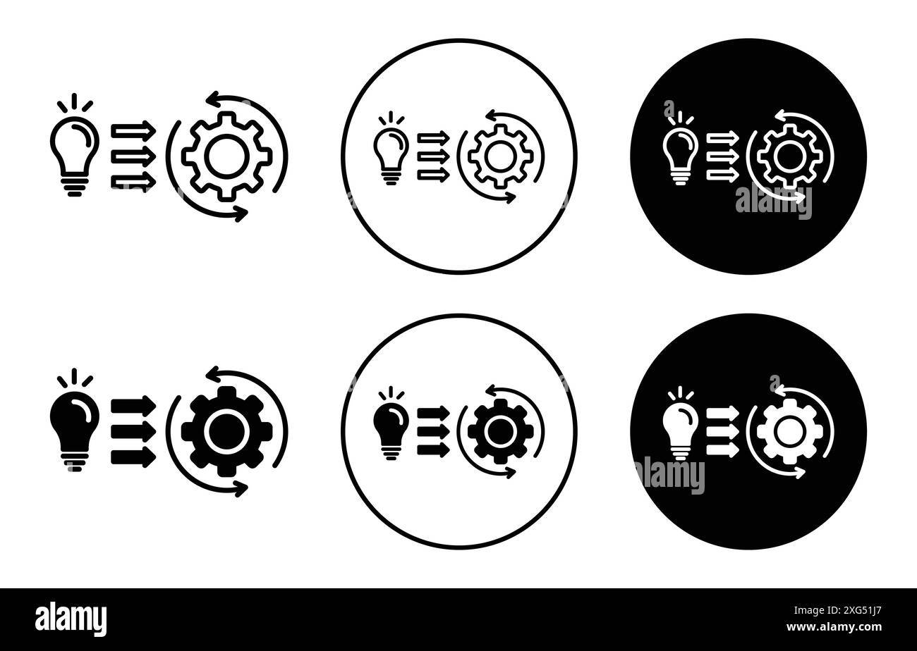 Implementieren Sie die Sammlung von Symbolvektorlogos für die Web-App-benutzeroberfläche Stock Vektor