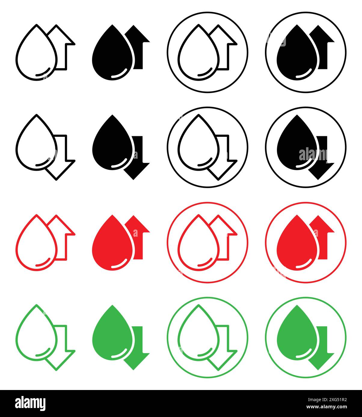 Symbol-Vektor-Set-Kollektion mit niedrigem und hohem Cholesterinspiegel für die Web-App-benutzeroberfläche Stock Vektor