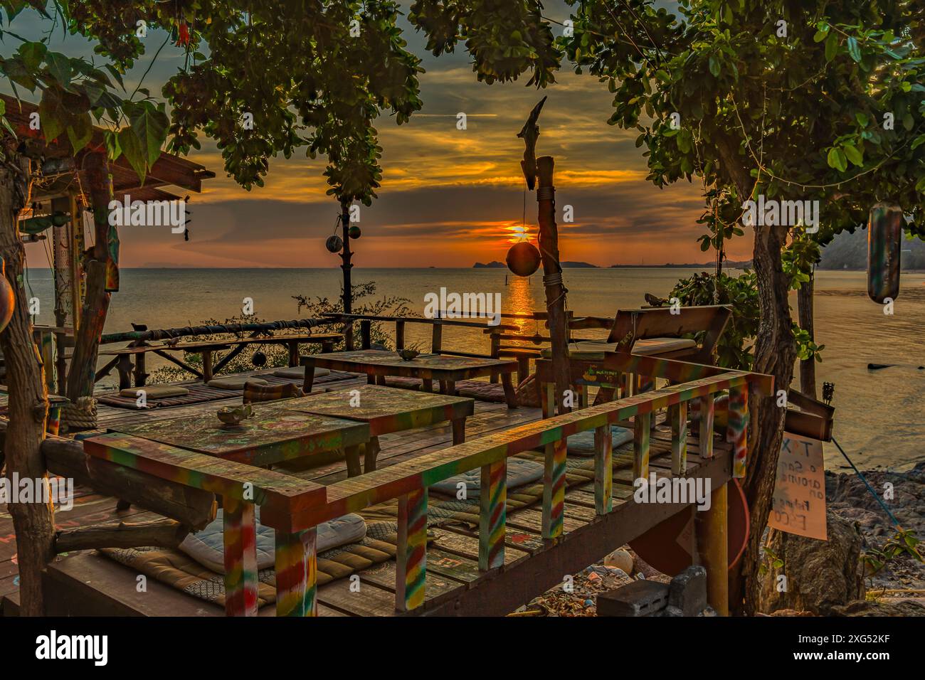 Die Hippie Esco Bar am Sunset Beach, Koh Pangan, Thailand, 3. Mai 2016 Stockfoto