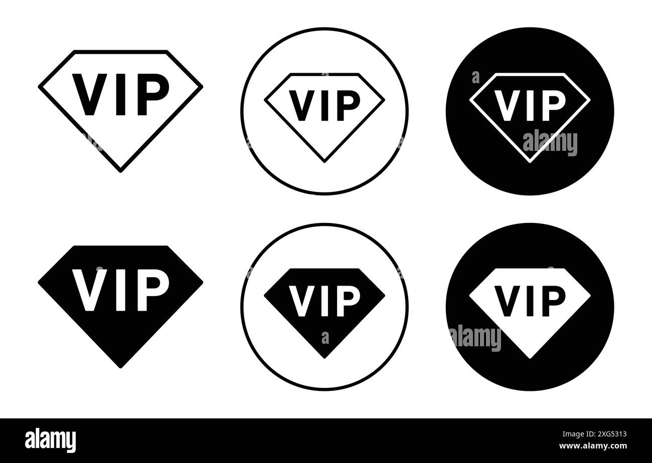 VIP-Symbol-Vektor-Logo-Set-Sammlung für Web-App-ui Stock Vektor