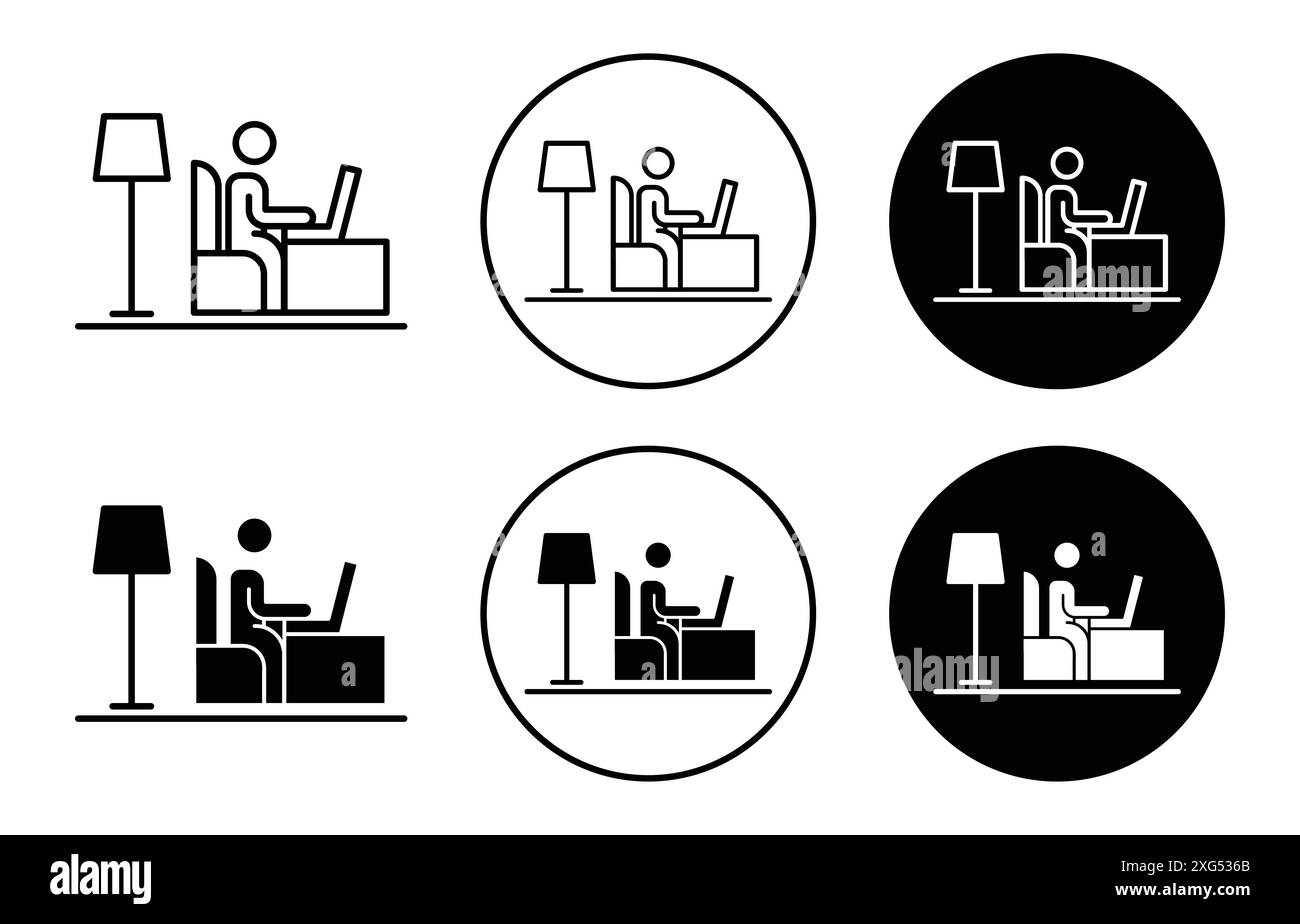 Arbeiten zu Hause Symbol Vektor-Logo-Set-Sammlung für Web-App-ui Stock Vektor