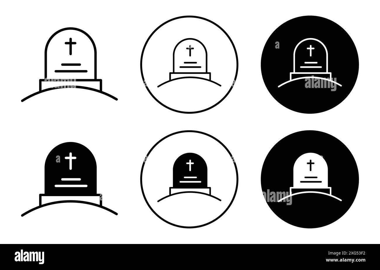 Tombstone-Symbol-Vektor-Logo-Set-Sammlung für Web-App-ui Stock Vektor