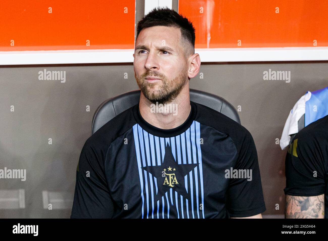 MIAMI GARDENS, FLORIDA - 29. JUNI: Lionel Messi aus Argentinien beim CONMEBOL Copa America USA Group Stage Match Argentina gegen Peru im Hard Rock Stadi Stockfoto