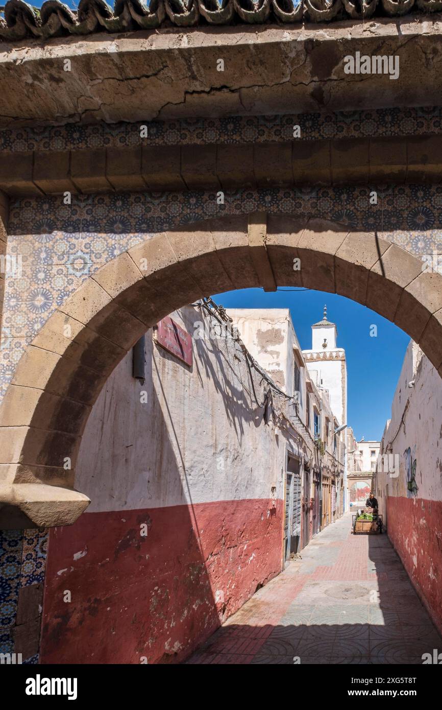 Umgebung der Ben Youssef Moschee, Essaouira, marokko Stockfoto