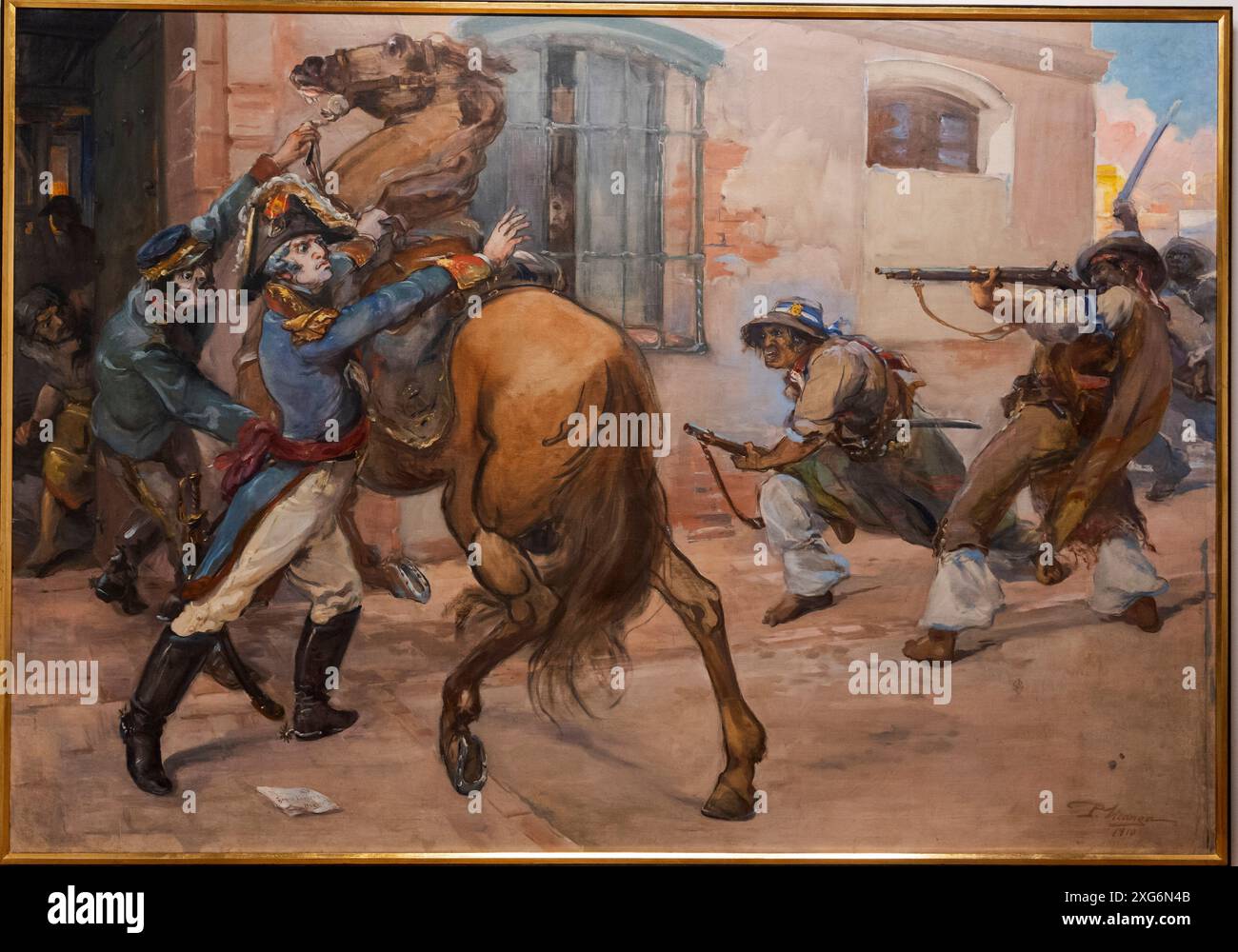 Pablo Uranga, die Verhaftung von General Liniers, 1910, Öl auf Leinwand, Alava Fine Arts Museum, Vitoria, Baskenland, Spanien. Stockfoto