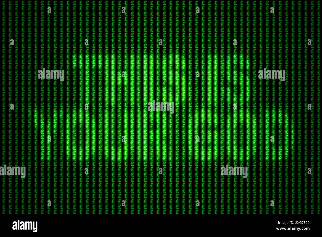 Unterschwellige Botschaft "das ist dein Gott", versteckt in einem Pfund-Muster. Stockfoto