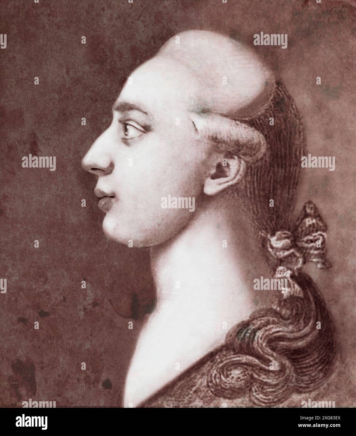 Giacomo Girolamo Casanova, 1725–1798, italienischer Abenteurer und Autor, digital bearbeitet nach einem Gemälde seines Bruders Francesco Casanova Stockfoto