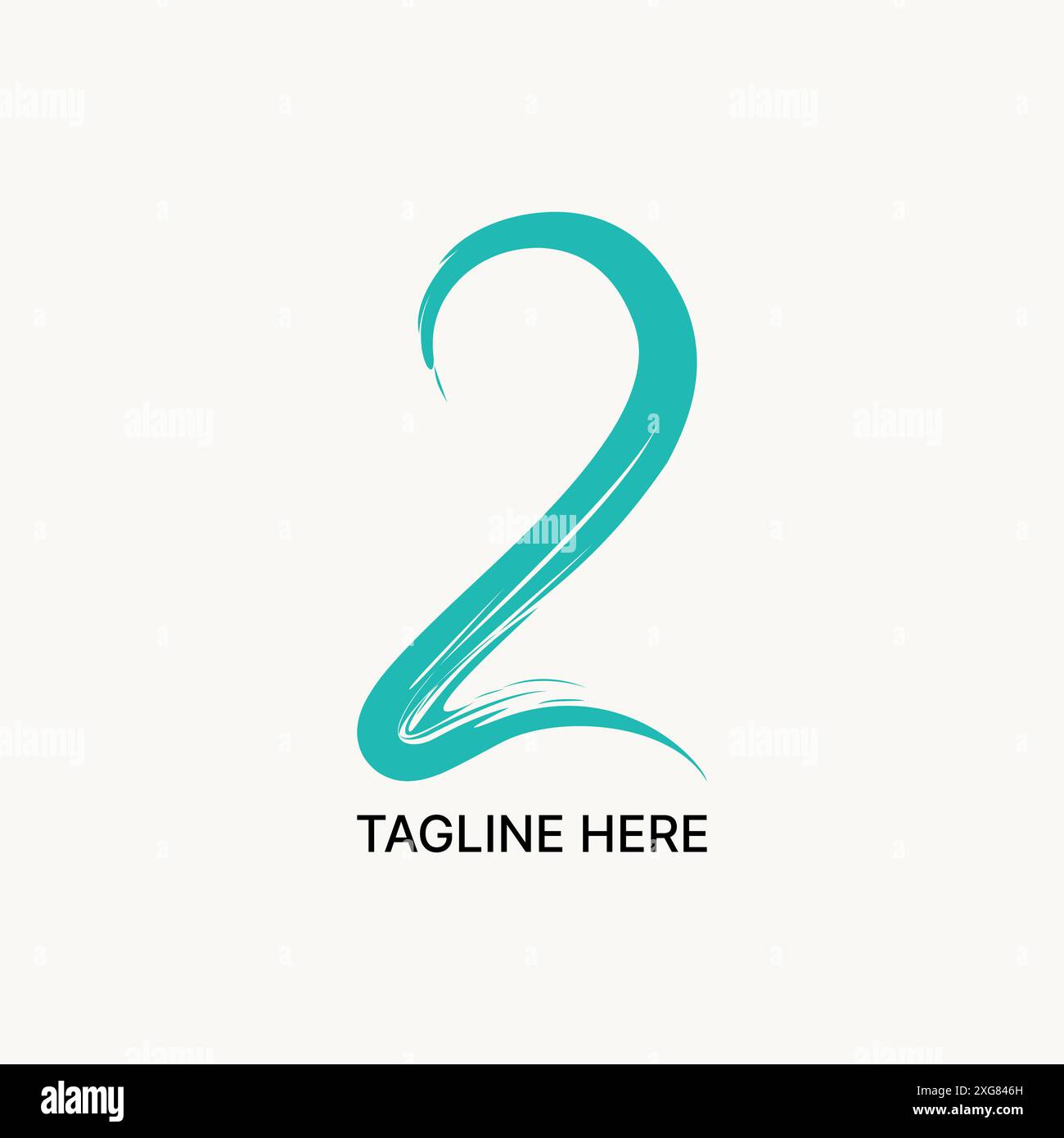 Logo Design Grafikkonzept kreative abstrakte Premium Vektor-Vorrat einzigartige Nummer 2 Kunstsäcke im rustikalen Stil. In Bezug auf das Monogramm-Typografie-Branding Stock Vektor