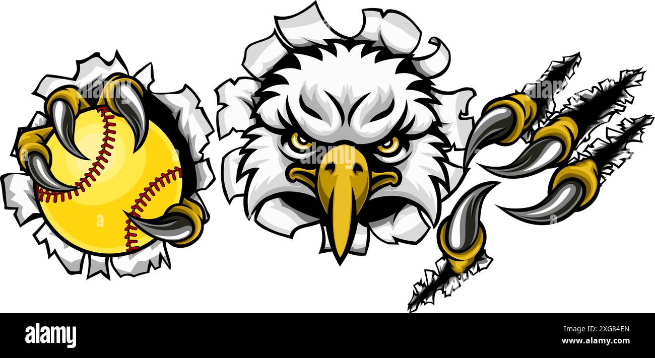 Eagle Softball Tiersport-Team Maskottchen Stock Vektor