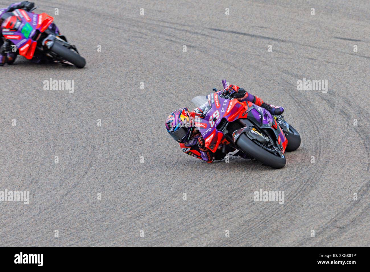 Deutsche MotoGP, Renntag. Juli 2024. Nummer 89 der Prima Pramac Racing-Fahrer Jorge Martin während des Rennens bei der deutschen MotoGP Credit: Action Plus Sports/Alamy Live News Stockfoto