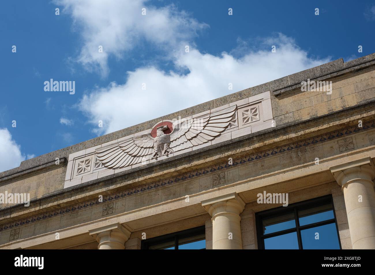 Stilisierter Eagle am US Federal Building und Gerichtsgebäude in Flint Michigan USA Stockfoto