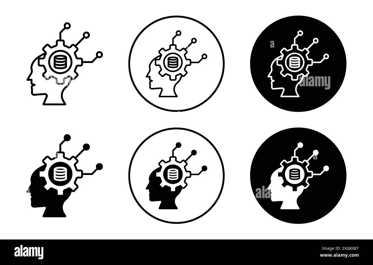 Big Data Scientist Icon Vector Logo Set Collection für Web App ui Stock Vektor