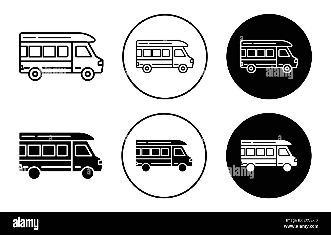 Campervan-Symbol-Vektor-Logo-Set-Sammlung für Web-App-ui Stock Vektor