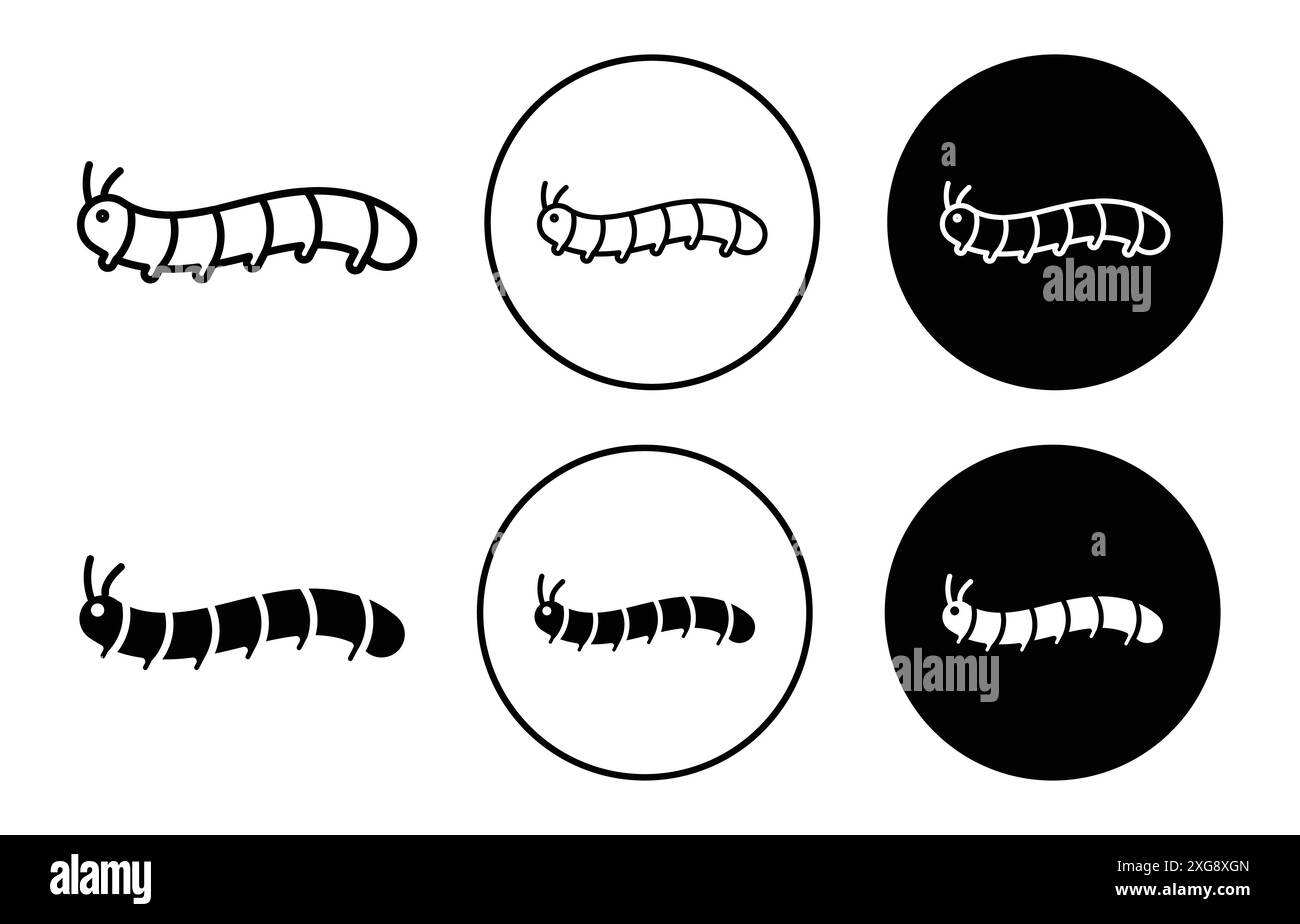 Caterpillar Icon Vector Logo Set Kollektion für Web App ui Stock Vektor