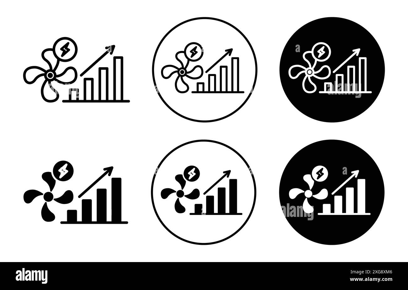 Fan Power Mode Symbol Vektor Logo Set Sammlung für Web App ui Stock Vektor