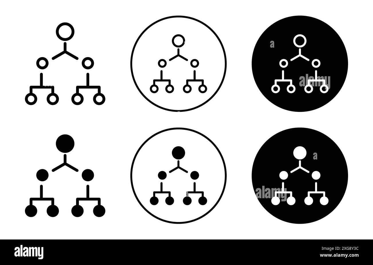 Symbol für hierarchische Struktur (2) Sammlung des Vektorlogos für die Web-App-ui Stock Vektor