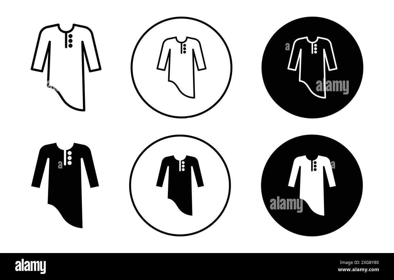 Kurta-Symbol-Vektor-Logo-Set-Sammlung für Web-App-ui Stock Vektor