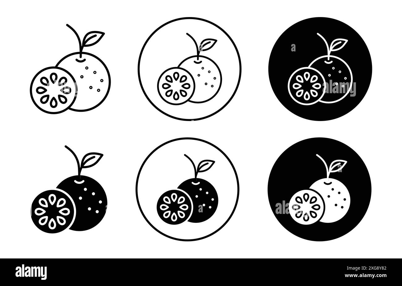 Grapefruit-Symbol-Vektor-Logo-Set-Sammlung für Web-App-ui Stock Vektor