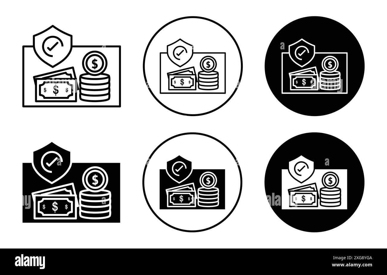 Money Insurance Symbol Vector Logo Set Collection für Web App ui Stock Vektor