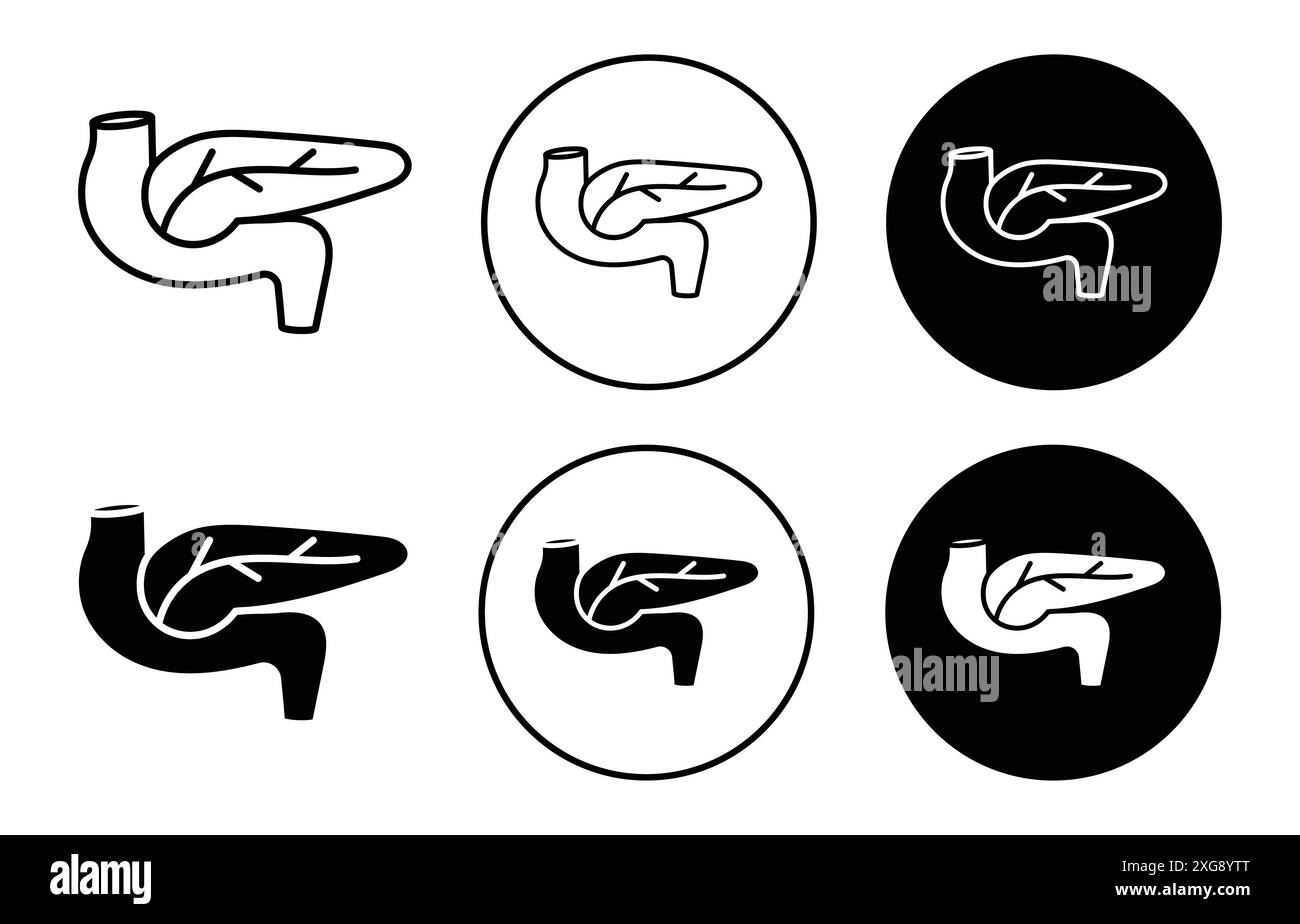 Sammlung des Pankreas-Symbols für Vektor-Logo für die Web-App-benutzeroberfläche Stock Vektor