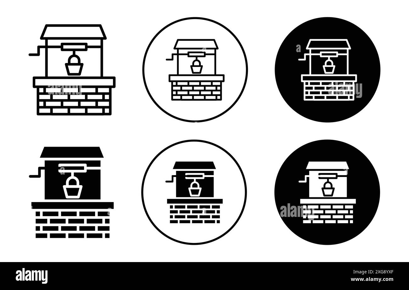Well Symbol Vektor Logo Set Sammlung für Web App ui Stock Vektor