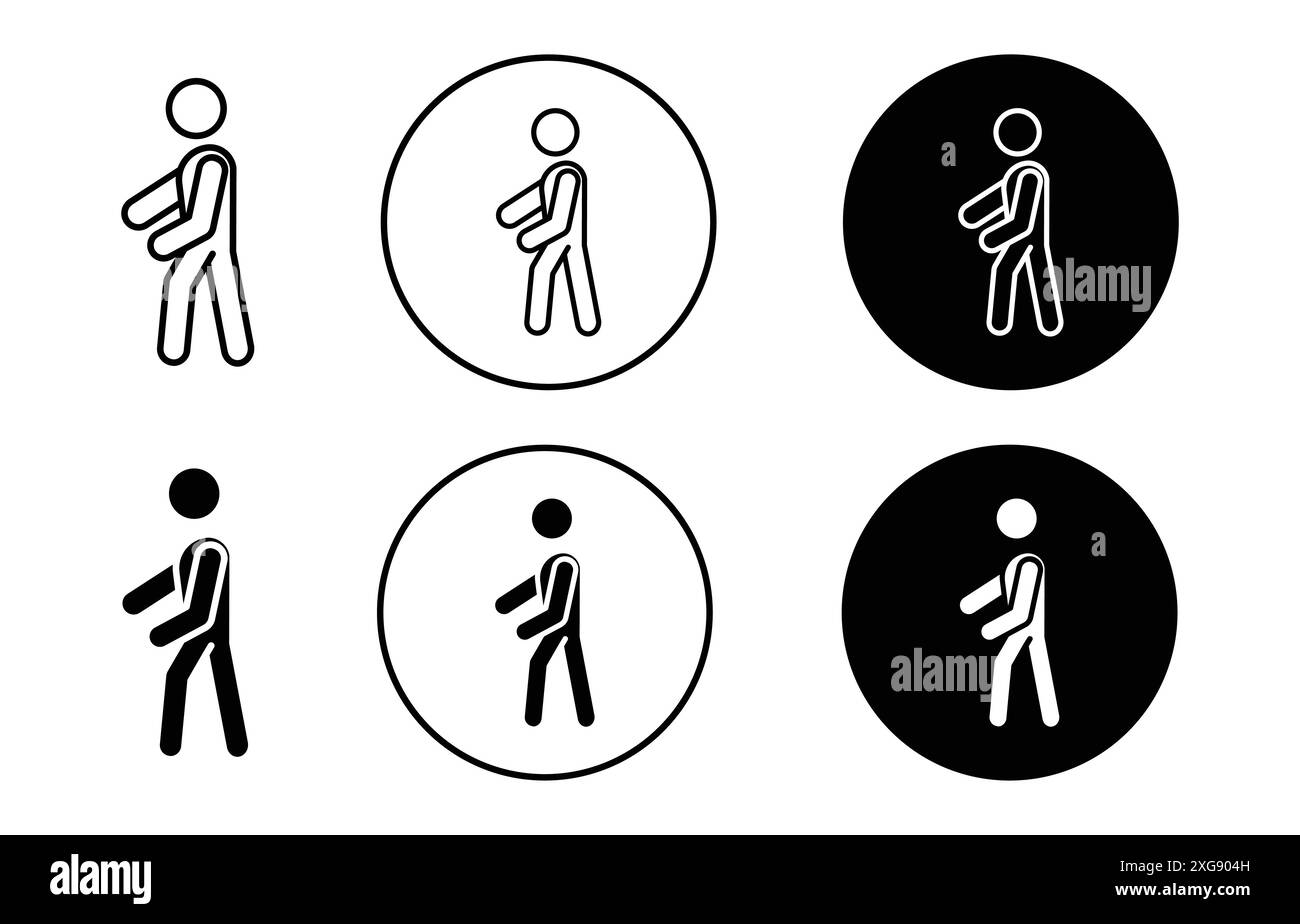 Walker Symbol Vektor-Logo-Set-Sammlung für Web-App-ui Stock Vektor