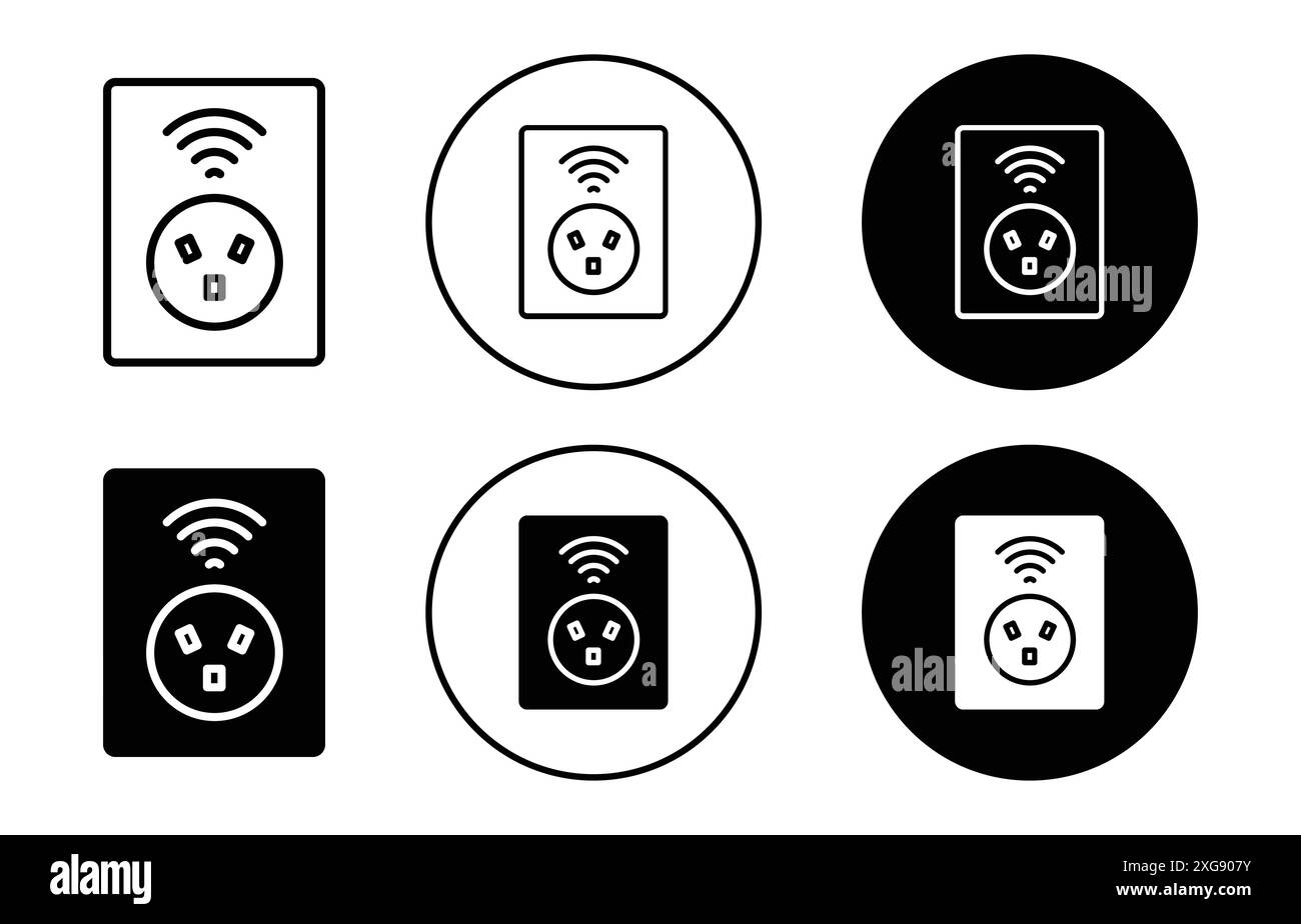 Smart Plug-Symbol-Vektor-Logo-Set-Sammlung für Web-App-ui Stock Vektor