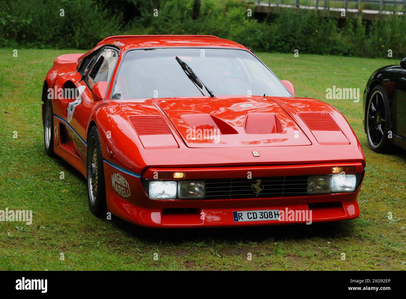 20. Regensburger Classic Rallye, Oldtimer-Rennen bzw Ausfahrt mit Start und Ziel in Regensburg, Via Laaber, Beratzhausen, Lupburg, Steinmühle bei Parsberg, Hexenagger, Kapflberg, Sinzing, Stadtamhof. Foto: Startnummer 16, Ferrari 308 Competizione, Baujahr 1979 mit 310 PS *** 20 Regensburger Classic Rallye, Oldtimer-Rennen/Ausflug mit Start und Ziel in Regensburg, Via Laaber, Beratzhausen, Lupburg, Steinmühle bei Parsberg, Hexenagger, Kapflberg, Sinzing, Stadtamhof Foto Startnummer 16, Ferrari 308 Competizione, Baujahr 1979 mit 310 ps Stockfoto