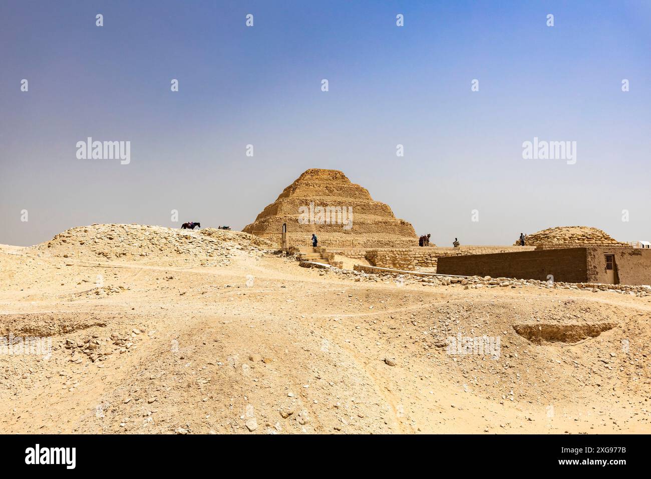 Sakkara (Sakkara), Stufenpyramide von Djoser (Djeser, Zoser), Westufer des Nils, Gizeh, Ägypten, Nordafrika, Afrika Stockfoto