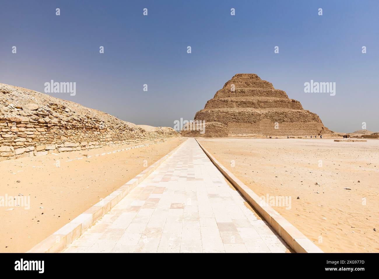 Sakkara (Sakkara), Stufenpyramide von Djoser (Djeser, Zoser), Westufer des Nils, Gizeh, Ägypten, Nordafrika, Afrika Stockfoto