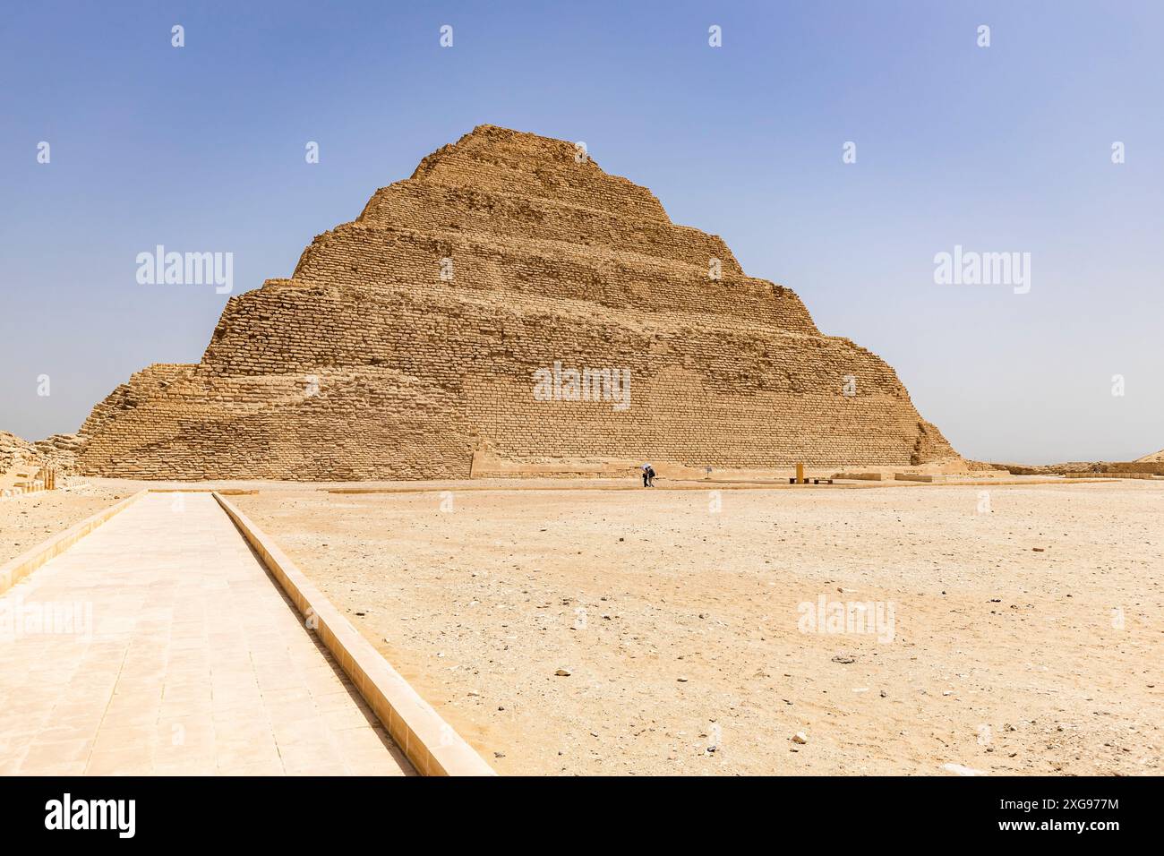 Sakkara (Sakkara), Stufenpyramide von Djoser (Djeser, Zoser), Westufer des Nils, Gizeh, Ägypten, Nordafrika, Afrika Stockfoto