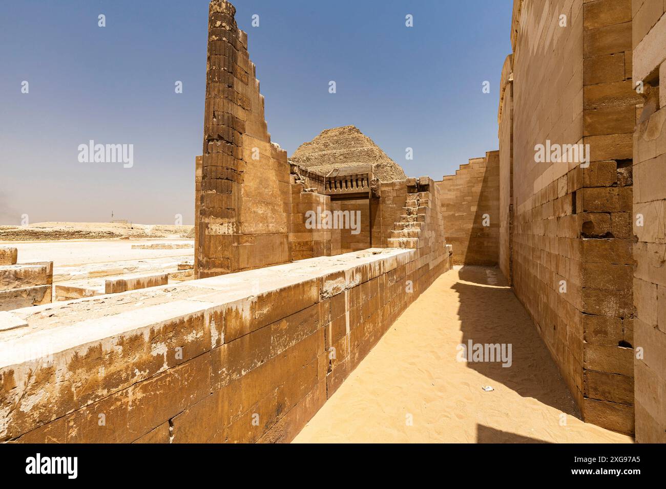 Sakkara (Sakkara), Stufenpyramide von Djoser (Djeser, Zoser), Tempel T, Gizeh, Ägypten, Nordafrika, Afrika Stockfoto