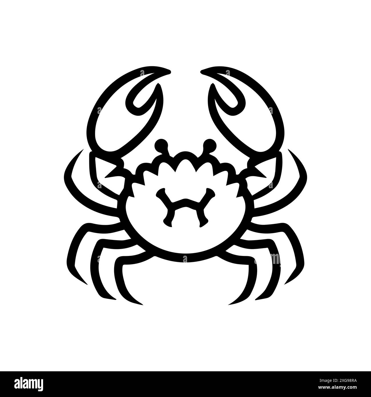 Krabbensymbol oder modernes Liniensymbol. Vektorgrafik und Ikonendesign mit auffälligen Konturen. Schwarz-weiß Pixel Perfect minimalistisches Symbol isoliert weiß b Stock Vektor