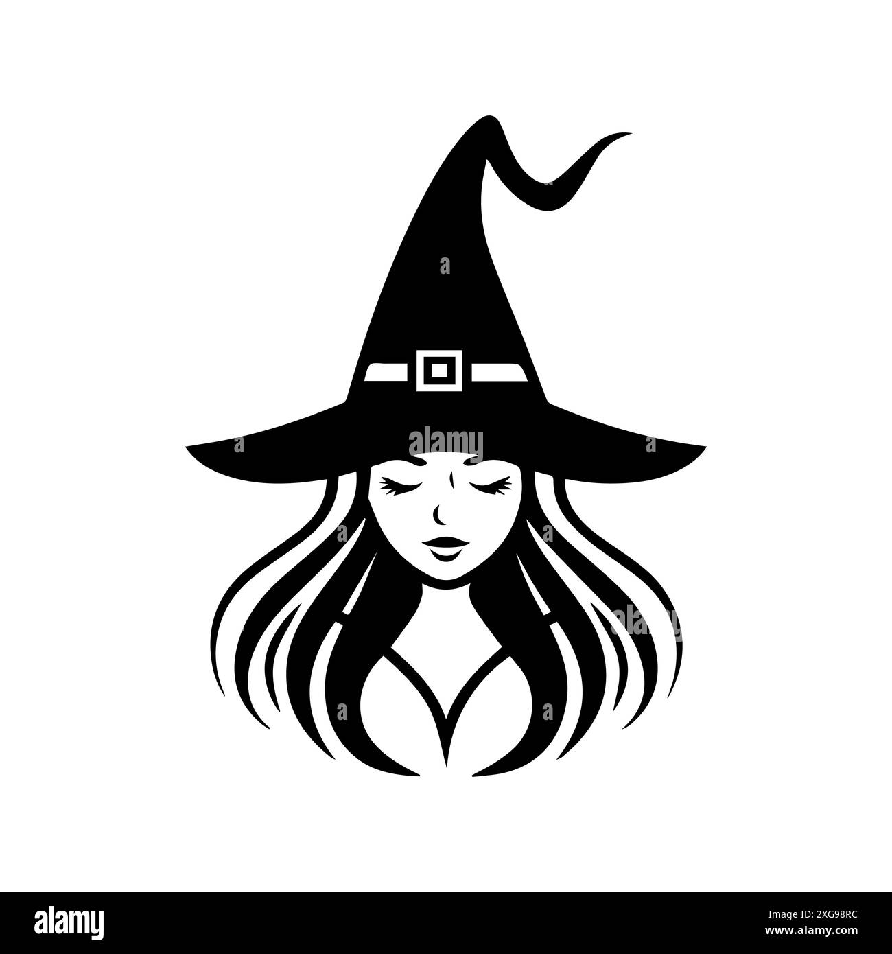 Hexensymbol oder modernes Liniensymbol. Vektorgrafik und Ikonendesign mit auffälligen Konturen. Schwarz-weiß Pixel Perfect minimalistisches Symbol isoliert weiß Stock Vektor