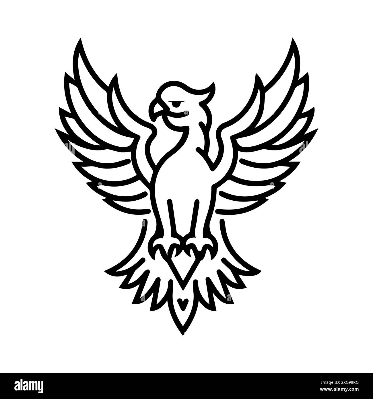 Griffin-Symbol oder modernes Liniensymbol. Vektorgrafik und Ikonendesign mit auffälligen Konturen. Schwarz-weiß Pixel Perfect minimalistisches Symbol isoliert weiß Stock Vektor
