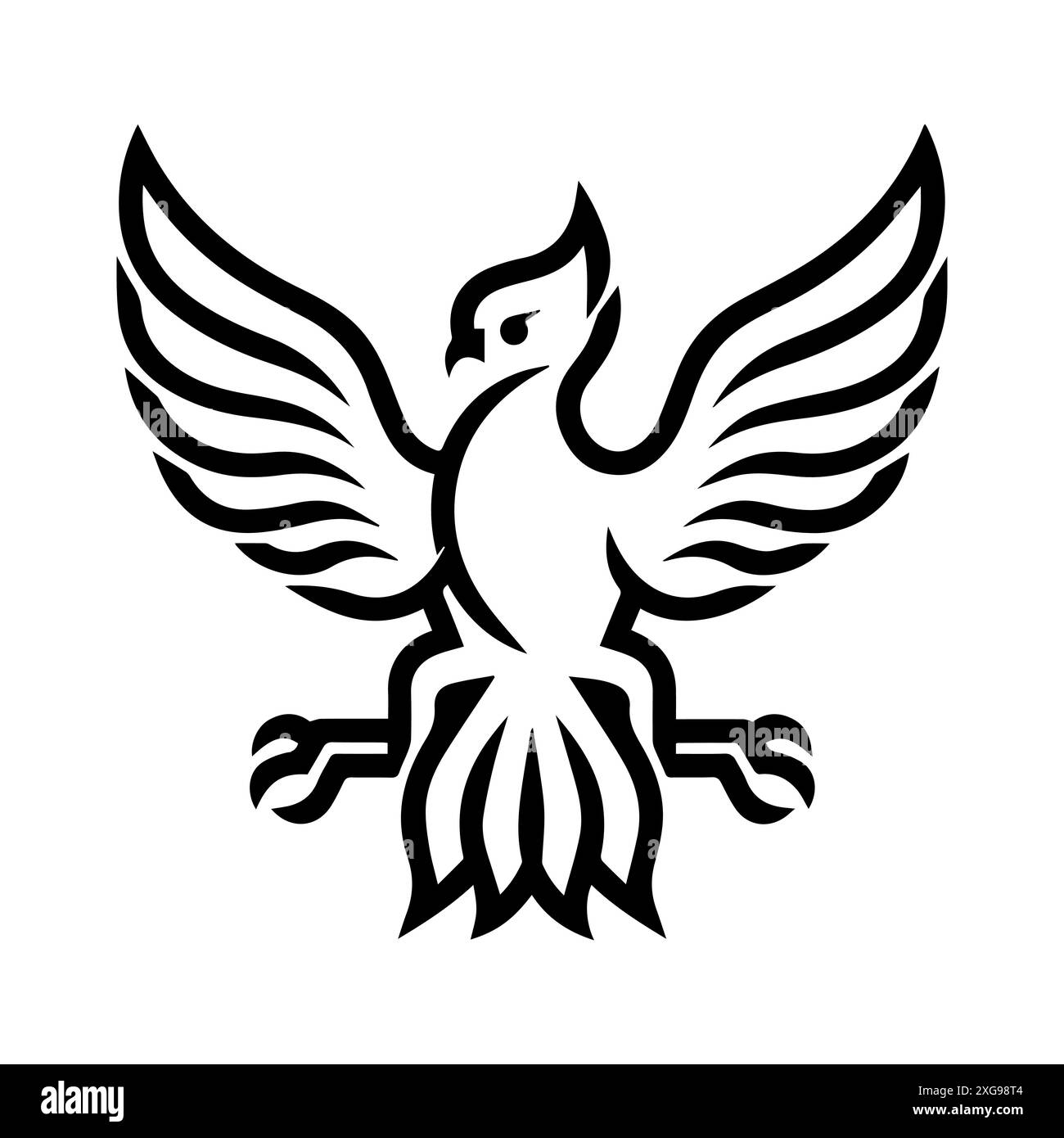 Griffin-Symbol oder modernes Liniensymbol. Vektorgrafik und Ikonendesign mit auffälligen Konturen. Schwarz-weiß Pixel Perfect minimalistisches Symbol isoliert weiß Stock Vektor