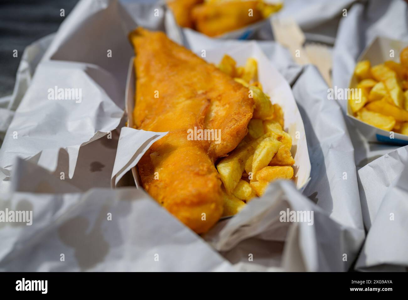 Englischen Fisch & Chips Stockfoto