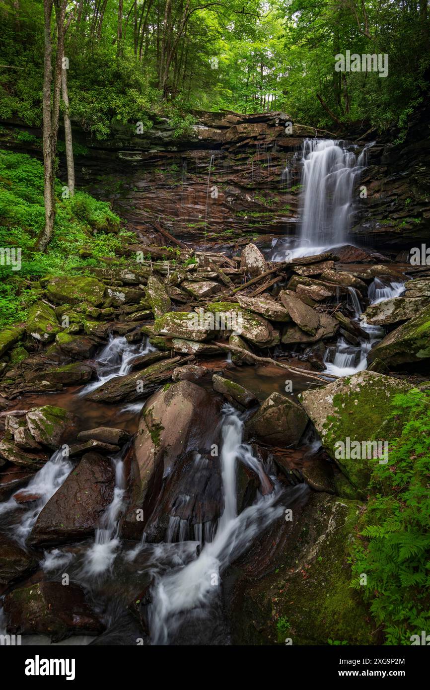 Middle Hills Creek Falls, Monongahela National Forest, West Virginia Stockfoto