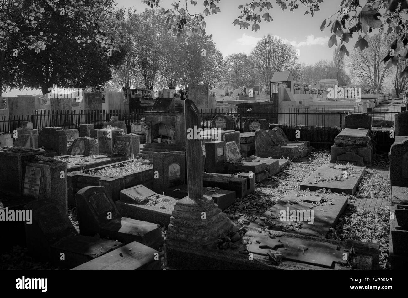 Alte Gräber auf dem jüdischen Friedhof, Cementerio General de Concepción, Chile Stockfoto