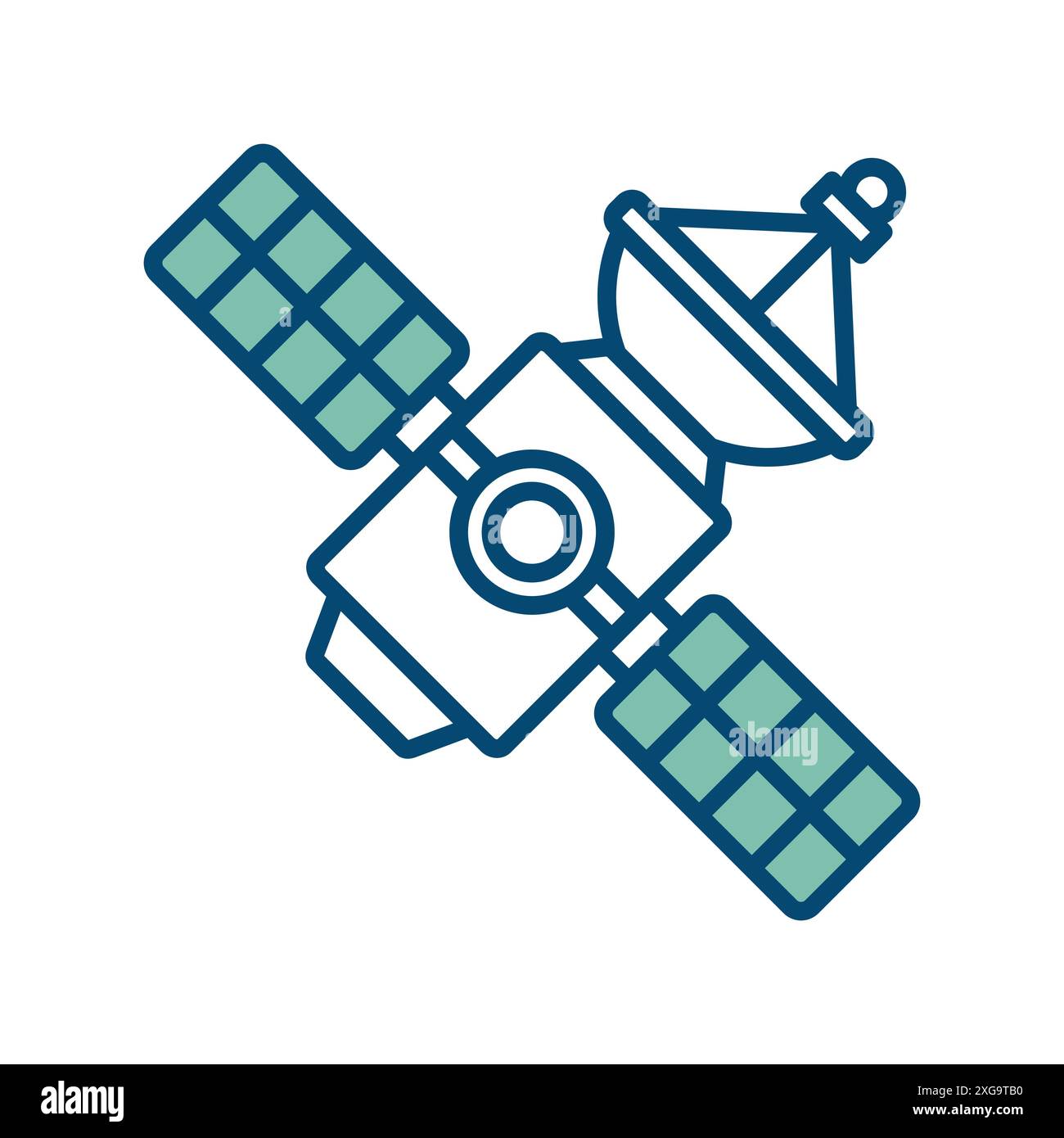 Designvorlage für Satellitensymbole in weißem Hintergrund Stock Vektor