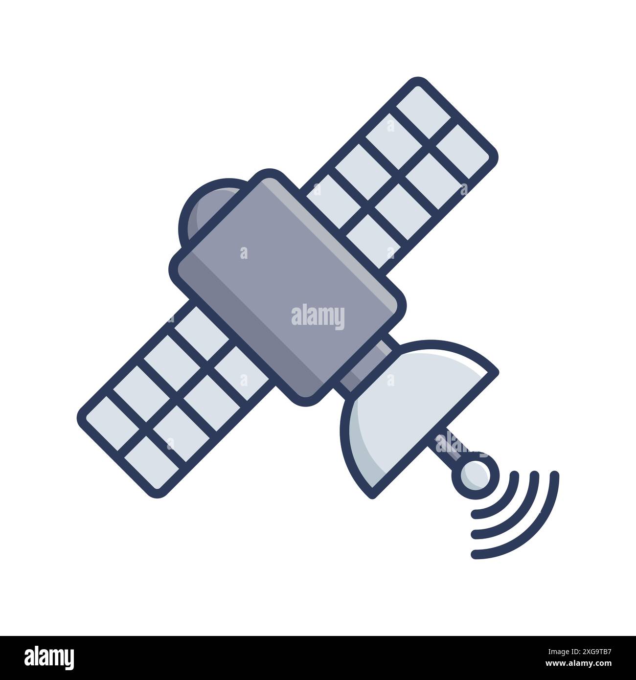 Designvorlage für Satellitensymbole in weißem Hintergrund Stock Vektor